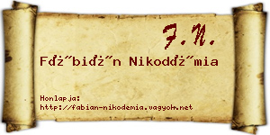 Fábián Nikodémia névjegykártya